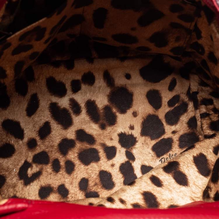 Pre Owned Dolce & Gabbana Red Leather Sicily Backpack