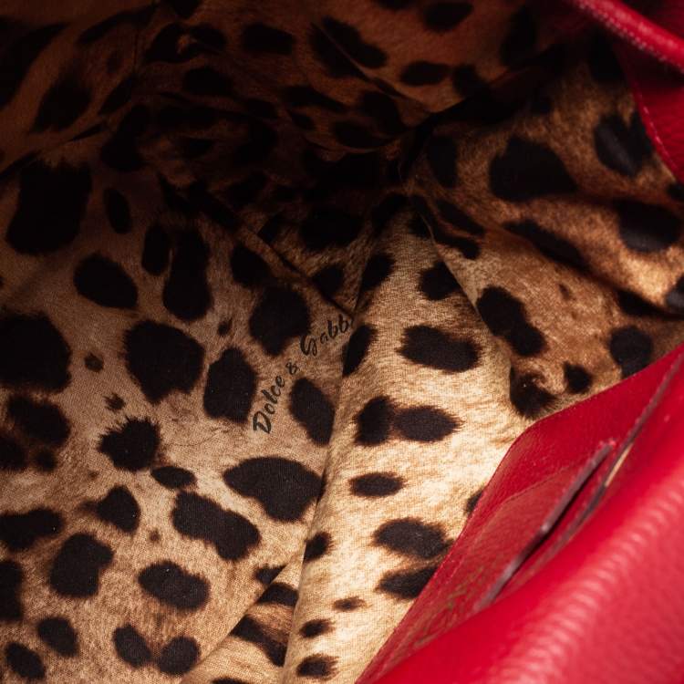Pre Owned Dolce & Gabbana Red Leather Sicily Backpack