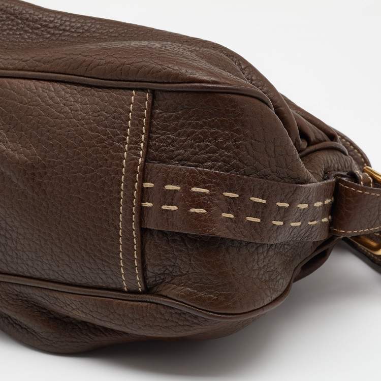 Pre Owned Dolce & Gabbana Brown Leather Flap Shoulder Bag