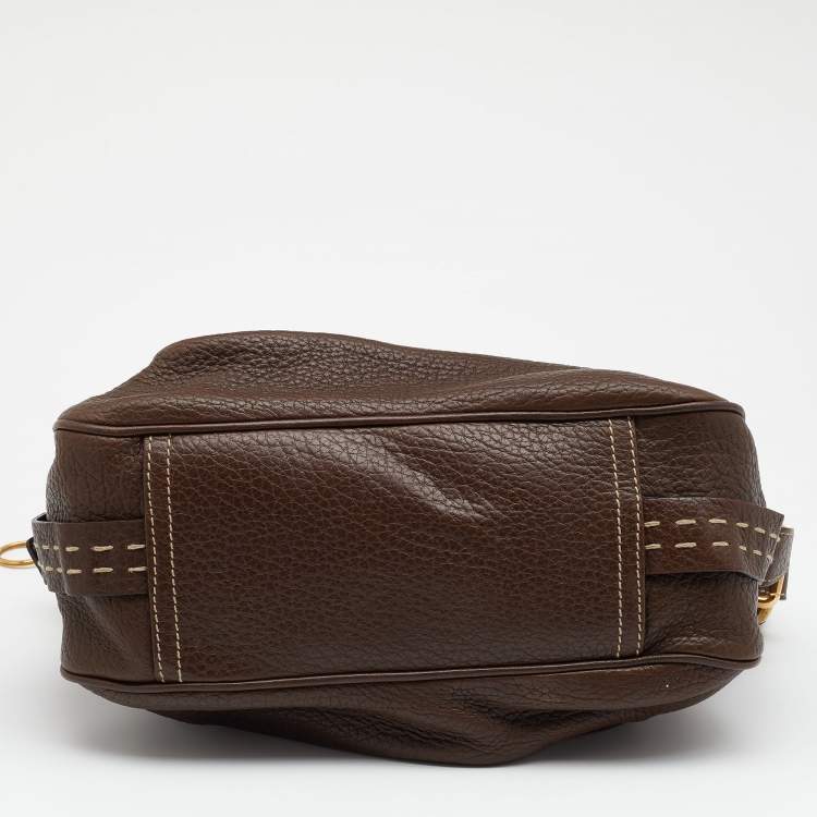 Pre Owned Dolce & Gabbana Brown Leather Flap Shoulder Bag