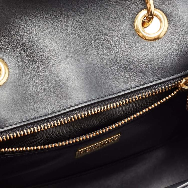 Pre Owned Dolce & Gabbana Black Leather Small Amore Crossbody Bag