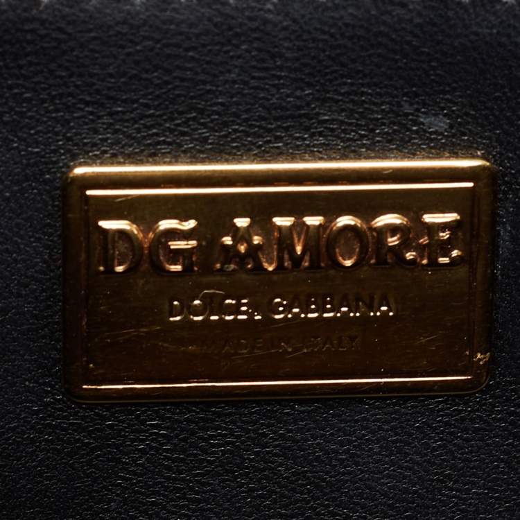 Pre Owned Dolce & Gabbana Black Leather Small Amore Crossbody Bag