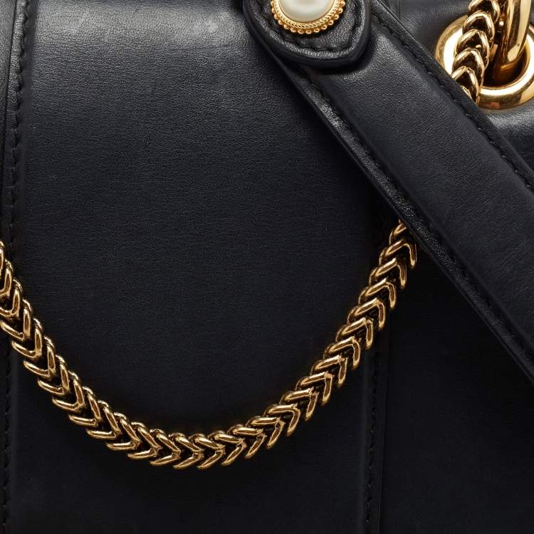 Pre Owned Dolce & Gabbana Black Leather Small Amore Crossbody Bag