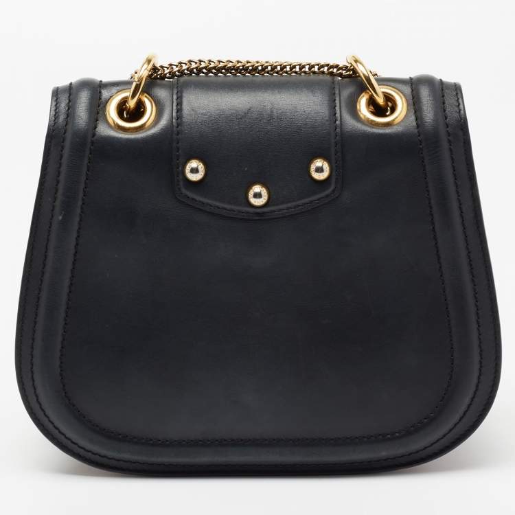 Pre Owned Dolce & Gabbana Black Leather Small Amore Crossbody Bag