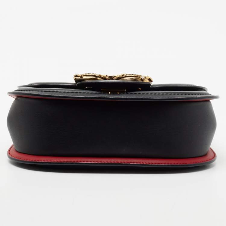Pre Owned Dolce & Gabbana Black Leather Small Amore Crossbody Bag