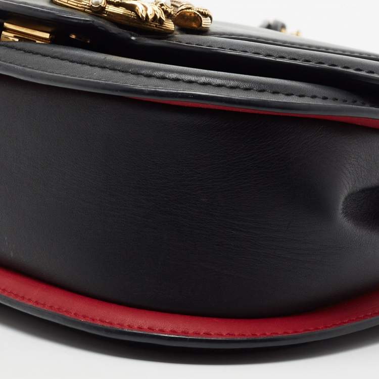 Pre Owned Dolce & Gabbana Black Leather Small Amore Crossbody Bag