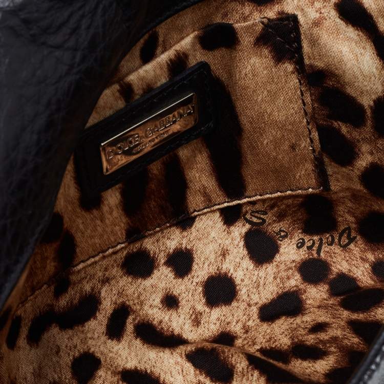 Pre Owned Dolce & Gabbana Green Leopard Print Coated Canvas and Leather Flap Chain Shoulder Bag