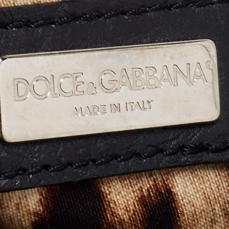 Pre Owned Dolce & Gabbana Green Leopard Print Coated Canvas and Leather Flap Chain Shoulder Bag