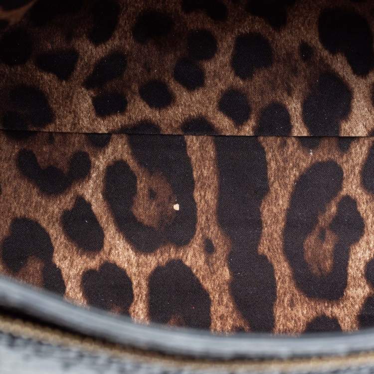 Pre Owned Dolce & Gabbana Black Python Large Miss Sicily Top Handle Bag