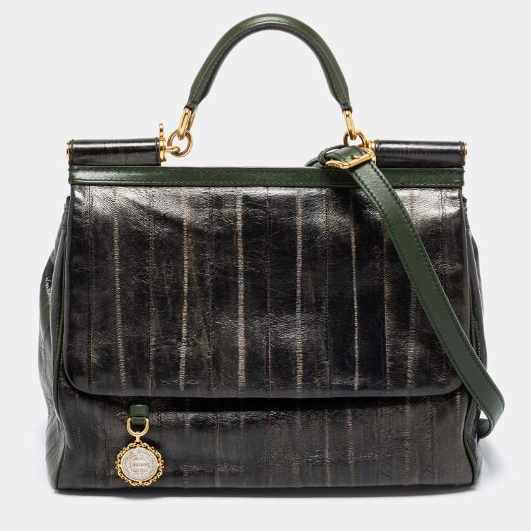 Dolce & Gabbana Green Miss Sicily Eel Skin Bag