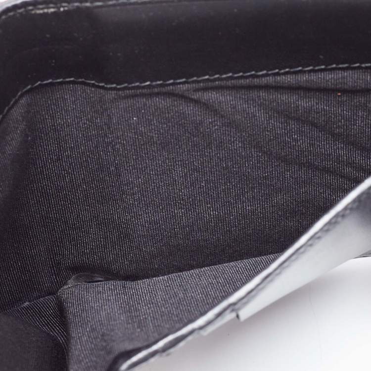 Pre Owned Dolce & Gabbana Purple/Black Snakeskin Leather Trifold Wallet