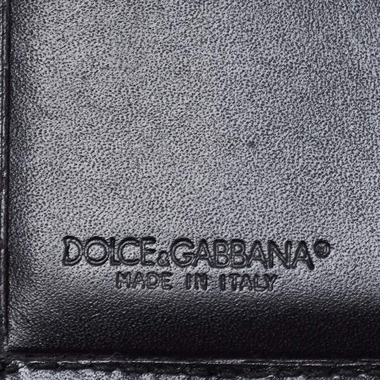 Pre Owned Dolce & Gabbana Purple/Black Snakeskin Leather Trifold Wallet