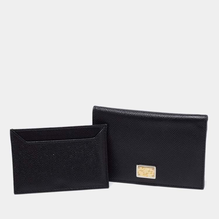 Pre Owned Dolce & Gabbana Black Leather Bifold Wallet