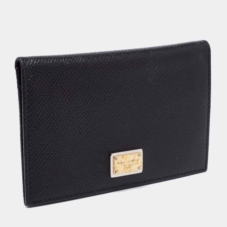 Pre Owned Dolce & Gabbana Black Leather Bifold Wallet