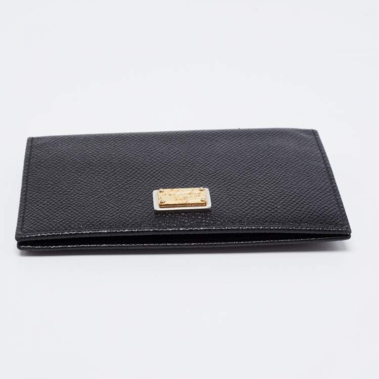 Pre Owned Dolce & Gabbana Black Leather Bifold Wallet