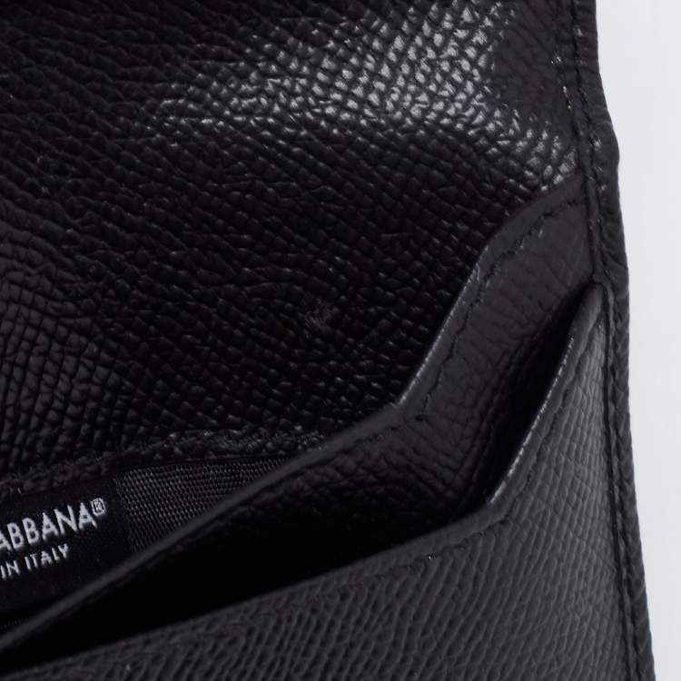 Pre Owned Dolce & Gabbana Black Leather Bifold Wallet