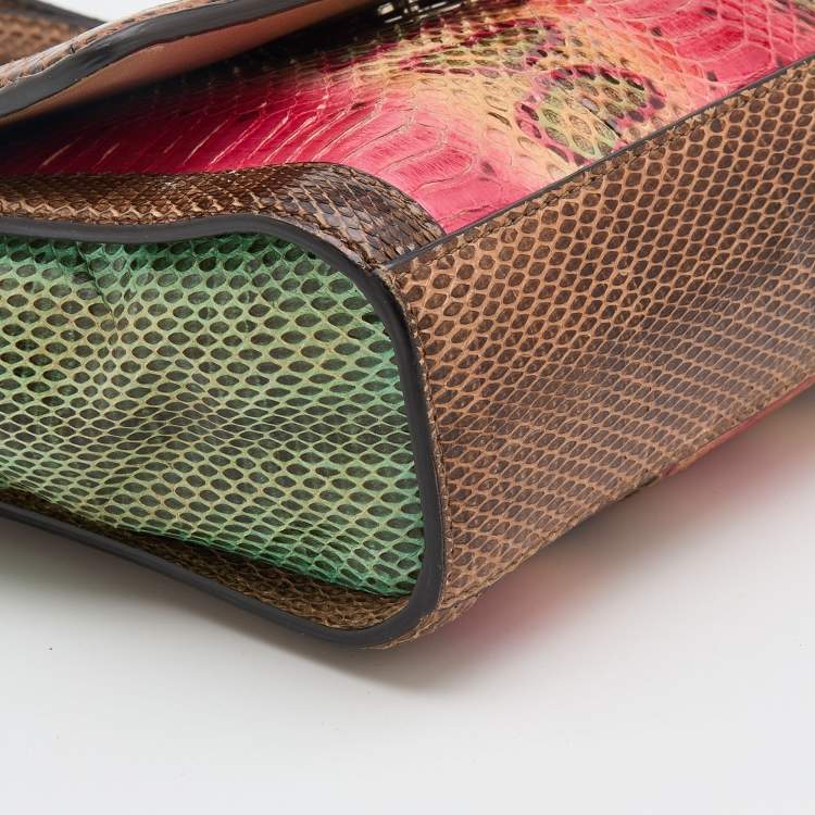 Pre Owned Dolce & Gabbana Multicolor Snakeskin Leather Miss Monica Shoulder Bag