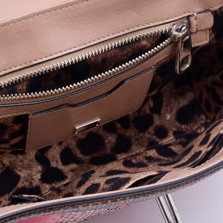 Pre Owned Dolce & Gabbana Multicolor Snakeskin Leather Miss Monica Shoulder Bag