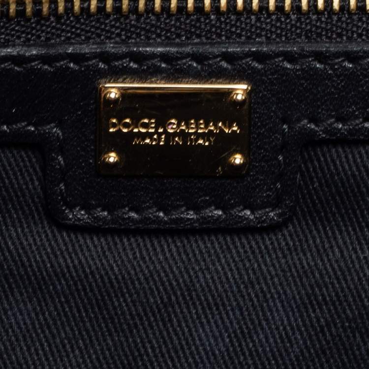 Pre Owned Dolce & Gabbana Brown/Black Animal Print Coated Canvas and Leather Miss Escape Tote