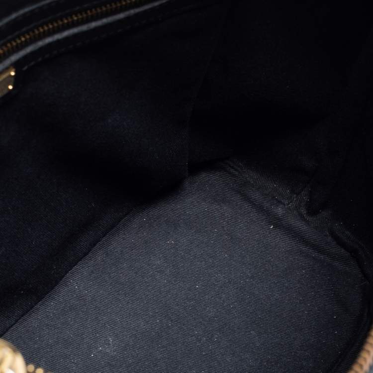 Pre Owned Dolce & Gabbana Brown/Black Animal Print Coated Canvas and Leather Miss Escape Tote
