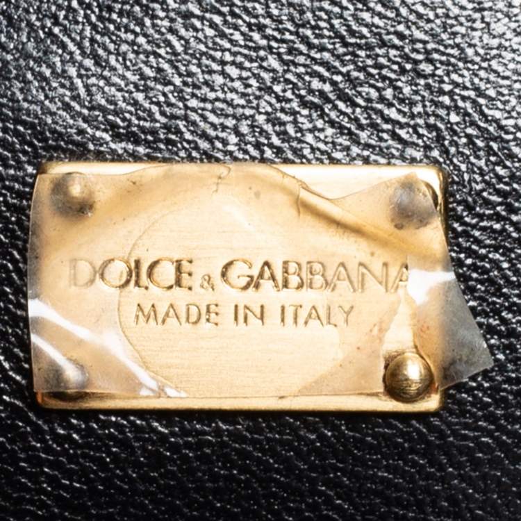 Pre Owned Dolce & Gabbana Black Leather Large Miss Sicily Top Handle Bag