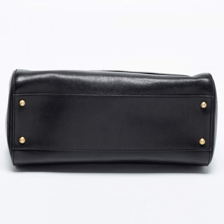 Pre Owned Dolce & Gabbana Black Leather Large Miss Sicily Top Handle Bag