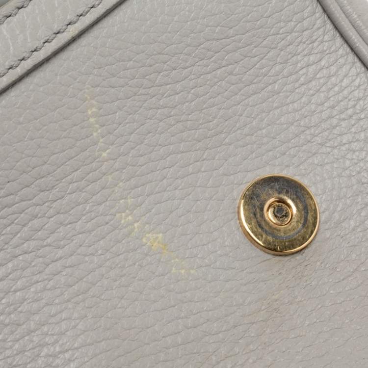 Pre Owned Dolce & Gabbana Grey Leather Medium Miss Sicily Top Handle Bag