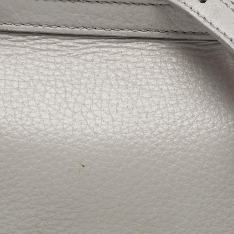 Pre Owned Dolce & Gabbana Grey Leather Medium Miss Sicily Top Handle Bag