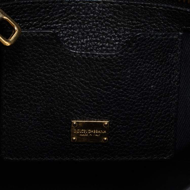 Pre Owned Dolce & Gabbana Black Leather Padlock Top Handle Bag