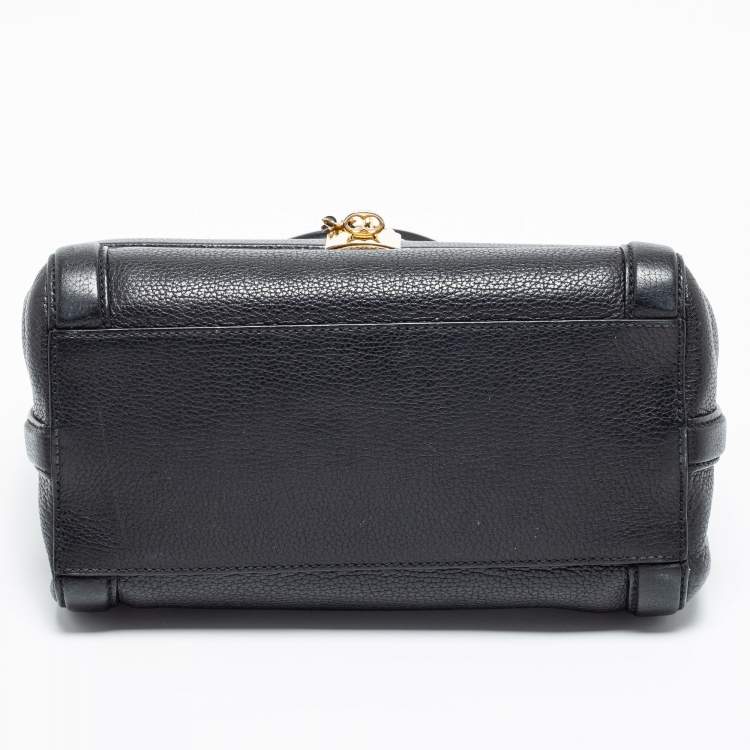 Pre Owned Dolce & Gabbana Black Leather Padlock Top Handle Bag