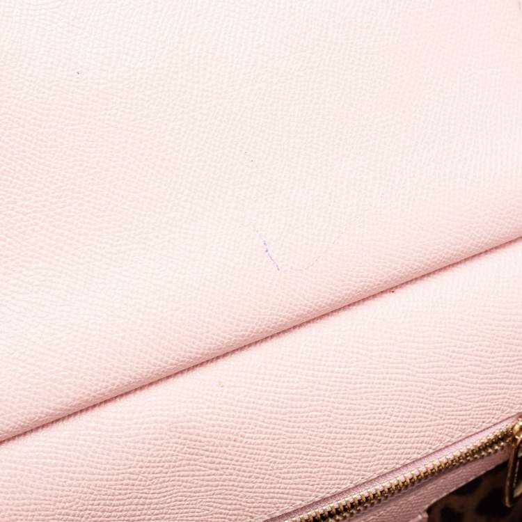 Pre Owned Dolce & Gabbana Pink Leather Medium Miss Sicily Top Handle Bag