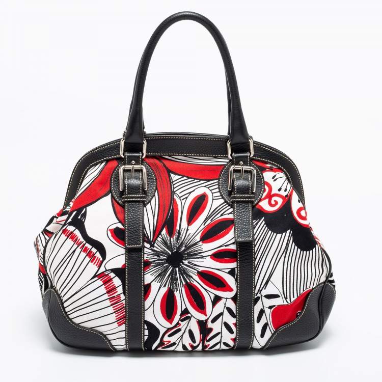 Pre Owned Dolce & Gabbana White/Black Printed Canvas Tote