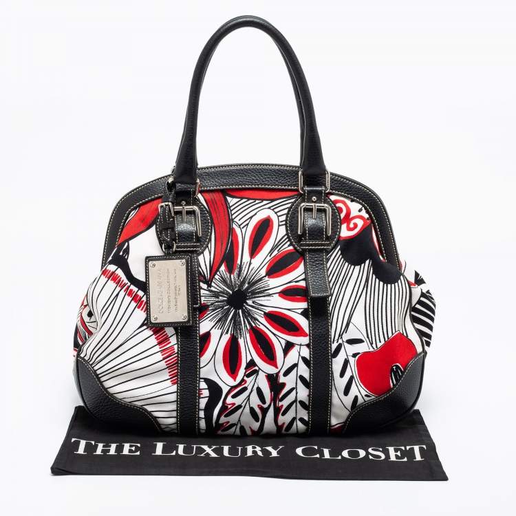 Pre Owned Dolce & Gabbana White/Black Printed Canvas Tote