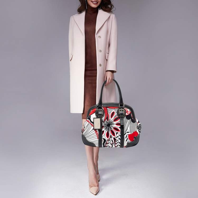 Pre Owned Dolce & Gabbana White/Black Printed Canvas Tote