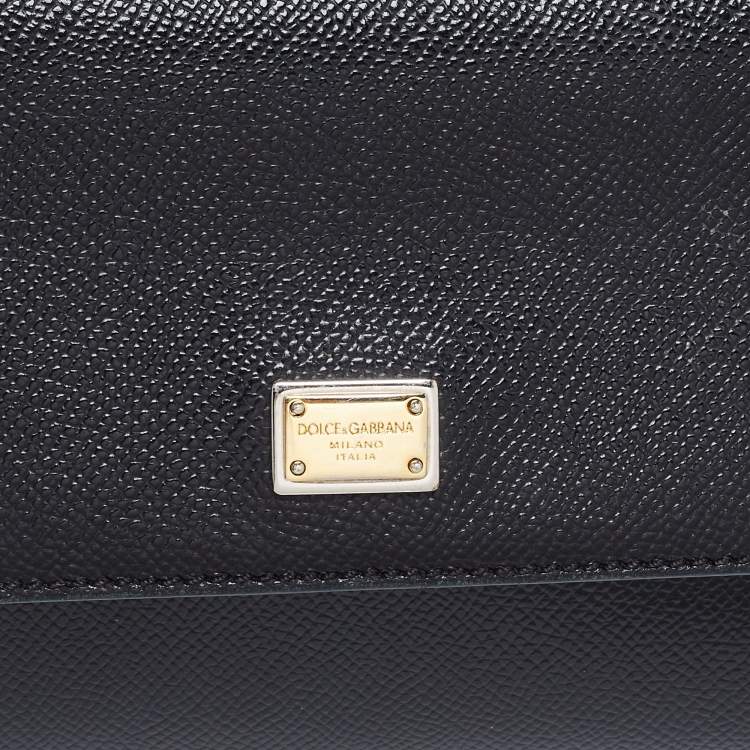 مملوكة مسبقًا Dolce & Gabbana Black Leather Small Miss Sicily Top Handle Bag