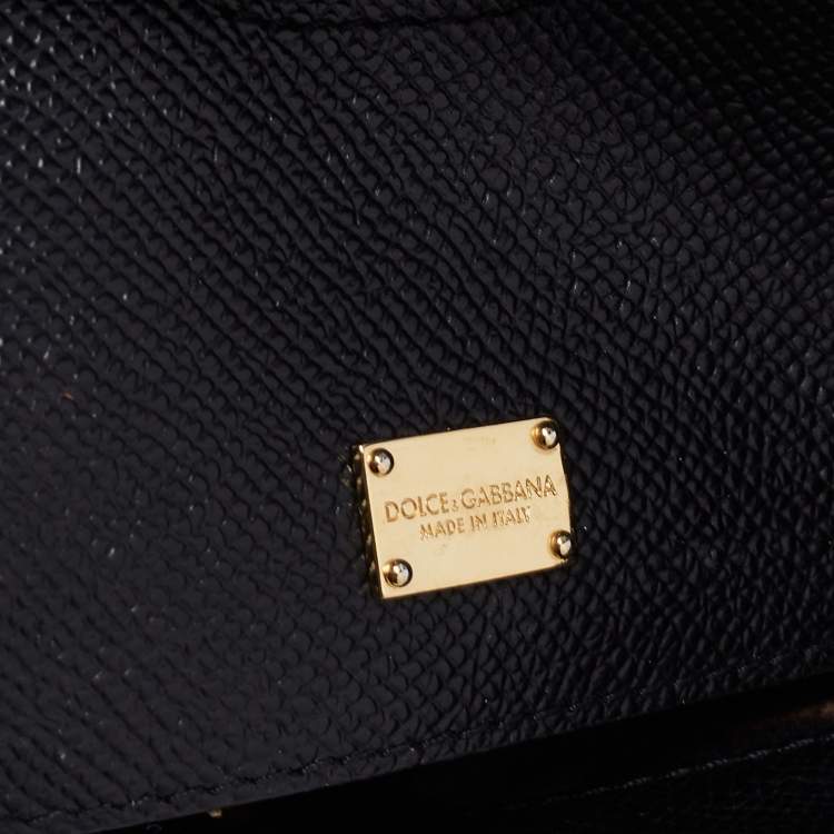 مملوكة مسبقًا Dolce & Gabbana Black Leather Small Miss Sicily Top Handle Bag