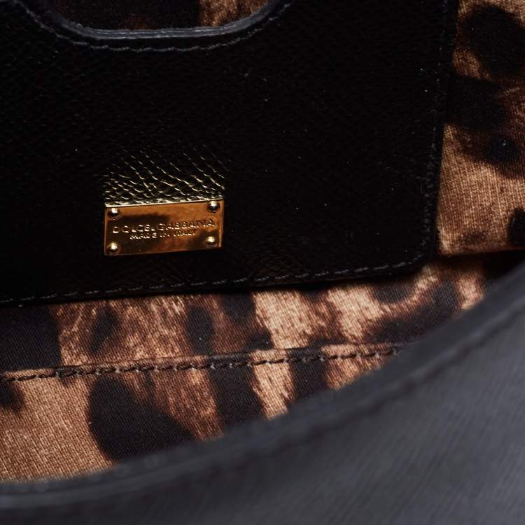 مملوكة مسبق�ًا Dolce & Gabbana Black Leather Small Miss Sicily Top Handle Bag