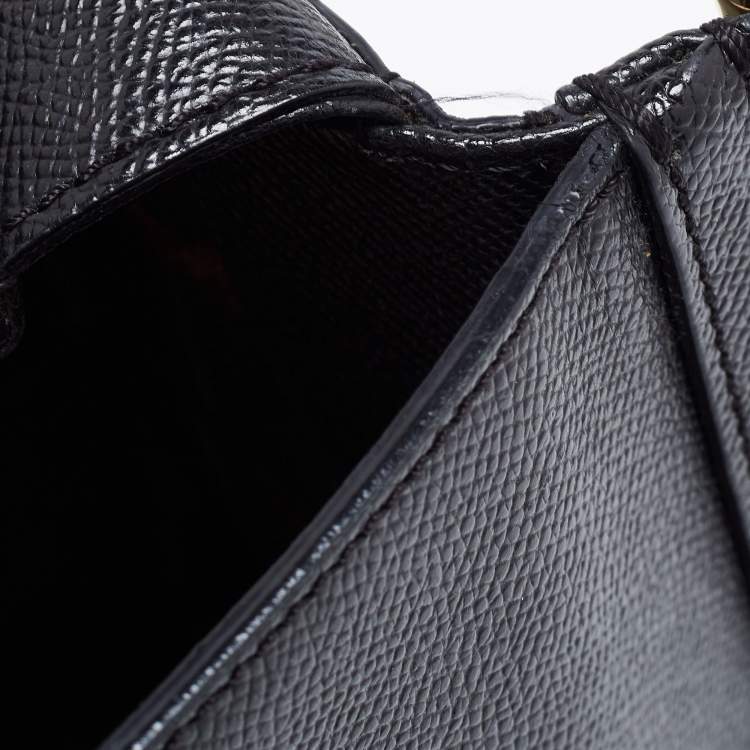 مملوكة مسبقًا Dolce & Gabbana Black Leather Small Miss Sicily Top Handle Bag