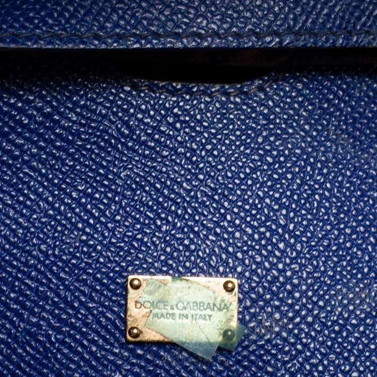 مملوكة مسبقًا Dolce & Gabbana Blue Leather Small Miss Sicily Top Handle Bag