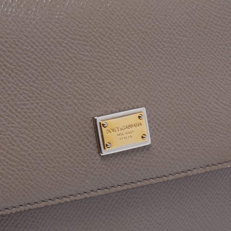 Pre Owned Dolce & Gabbana Dark Grey Leather Miss Sicily Top Handle Bag