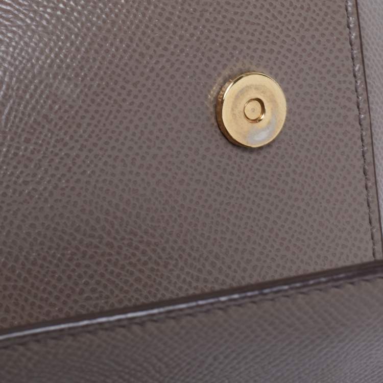 Pre Owned Dolce & Gabbana Dark Grey Leather Miss Sicily Top Handle Bag