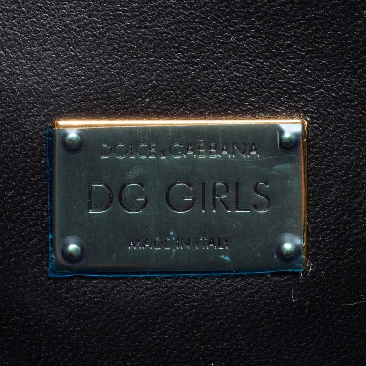 Pre Owned Dolce & Gabbana Metallic Gold Leather DG Girls Shoulder Bag