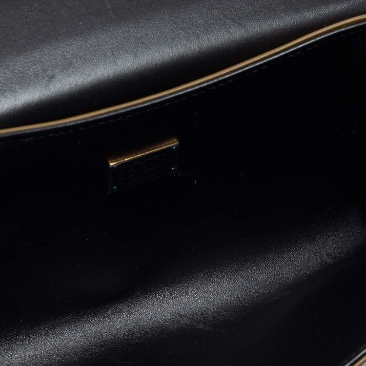 Pre Owned Dolce & Gabbana Metallic Gold Leather DG Girls Shoulder Bag