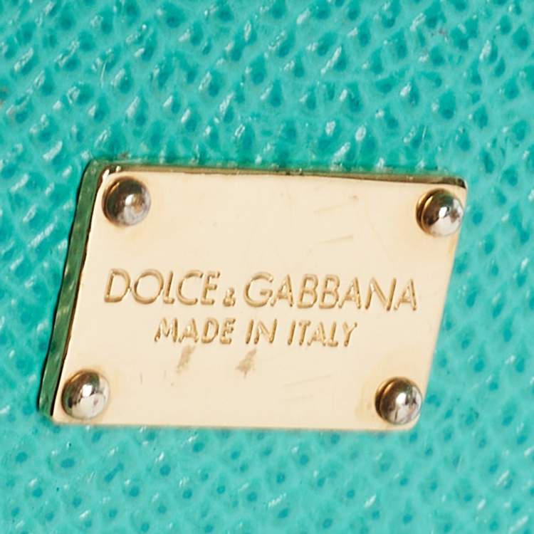 Pre Owned Dolce & Gabbana Green Leather Medium Miss Sicily Top Handle Bags