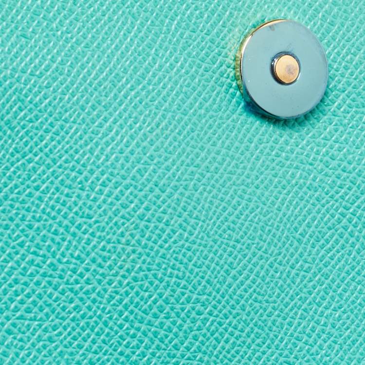 Pre Owned Dolce & Gabbana Green Leather Medium Miss Sicily Top Handle Bags