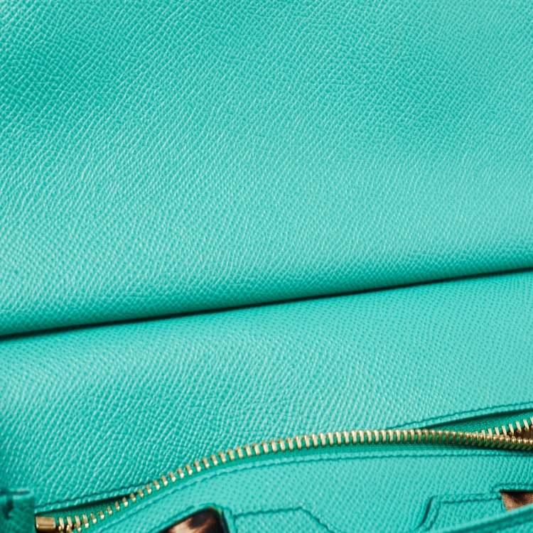 Pre Owned Dolce & Gabbana Green Leather Medium Miss Sicily Top Handle Bags