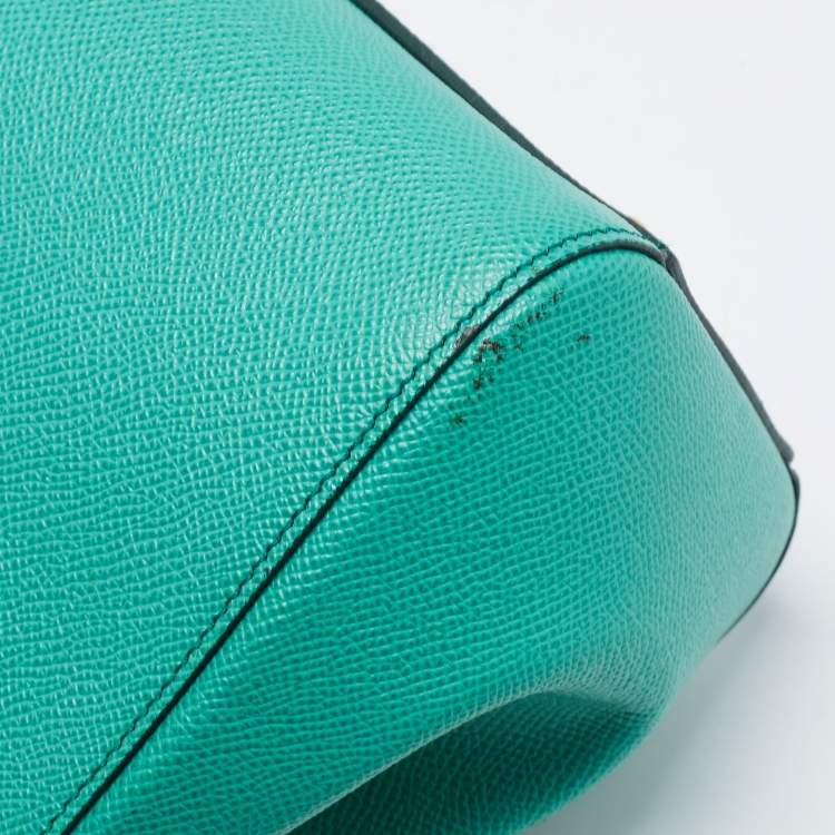 Pre Owned Dolce & Gabbana Green Leather Medium Miss Sicily Top Handle Bags