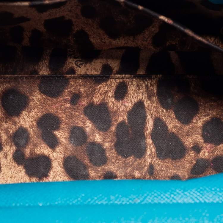 Pre Owned Dolce & Gabbana Blue Leather Medium Miss Sicily Top Handle Bag