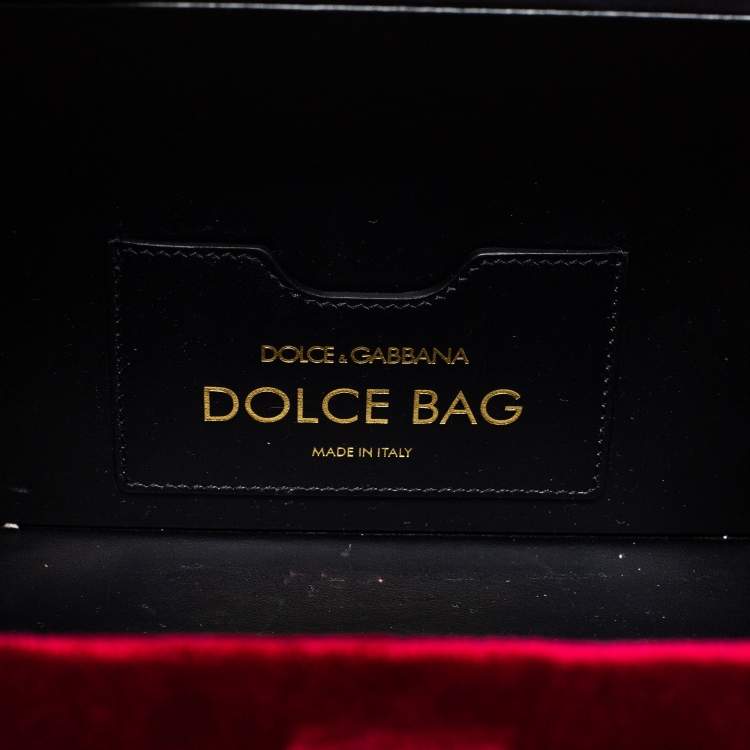 Pre Owned Dolce & Gabbana Burgundy Velvet and Lizard Embossed Leather Embellished Box Bag