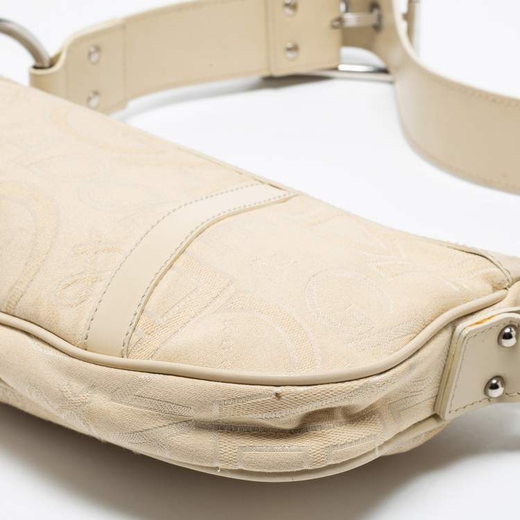مملوكة مسبقًا Dolce & Gabbana Light Beige Signature Canvas And Leather Shoulder Bag